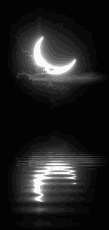 Moon GIF - Moon Reflection 三日月 GIFs
