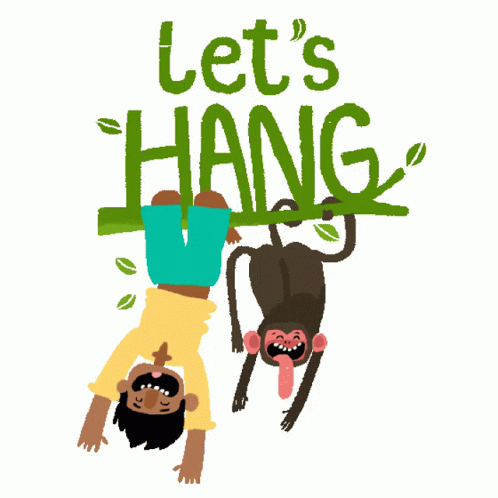 monkey-and-boy-hang-from-a-tree-with-caption-let-s-hang-in-english