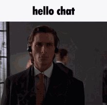 Hello Chat Patrick GIF - Hello Chat Patrick Bateman GIFs