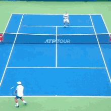 Novak Djokovic Tennys Sandgren GIF - Novak Djokovic Tennys Sandgren Overhead GIFs