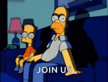 Homer Simpson Bart Simpson GIF - Homer Simpson Bart Simpson Join Us GIFs