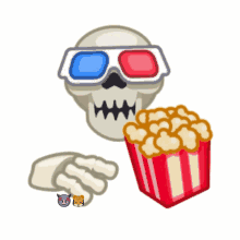Skull Eating GIF - Skull Eating 3d Glasses GIFs