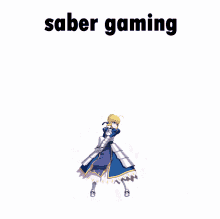 Saber Gaming Melty Blood GIF - Saber Gaming Melty Blood Fate Stay Night GIFs