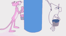 pink paint blue pink panther pole