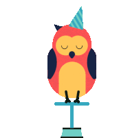 Sleepy Owl Sticker - Circus Owl Balance Stickers