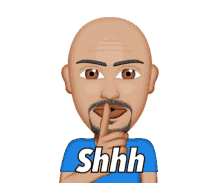 shhh keep quiet lower your voice bald man sh