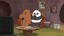 Jogando Video Game Ice Bear GIF - Jogando Video Game Ice Bear Panda Bear GIFs