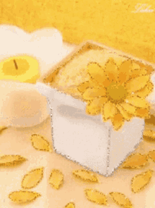 Yellow Daisy GIF - Yellow Daisy Candle GIFs