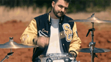 Playing The Drums Evan Ambrosio GIF - Playing The Drums Evan Ambrosio State Champs GIFs