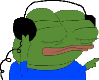 Pepe Listening To Music Sticker - Pepe Listening To Music Headphones Stickers