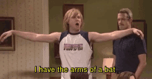 I Have The Arms Of A Bat Tank Top GIF - Tank Top Snl Saturday Night Live GIFs