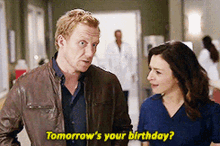 greys anatomy amelia shepherd tomorrows your birthday omelia your birthday is tomorrow