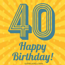 40th Birthday Card 40th Birthday Gif GIF - 40th Birthday Card 40th Birthday Gif Happy Birthday40years GIFs