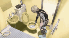 Cleaning Toilet Doing Chores GIF - Cleaning Toilet Doing Chores Cyborg Cleaning GIFs