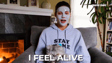 i feel alive hannah stocking stay home facemaskandchill masked and answered