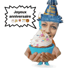 Happy Anniversary Joyeux Anniversaire GIF - Happy Anniversary Joyeux Anniversaire Cupcake GIFs
