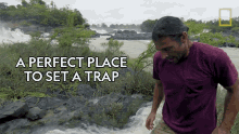 A Perfect Place To Set A Trap Primal Survivor GIF - A Perfect Place To Set A Trap Primal Survivor Battling The Current GIFs