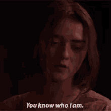 arya stark game of thrones you know who i am maisie williams
