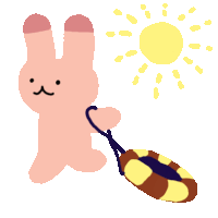 Pink  Rabbit Sticker - Pink  Rabbit  Summer Stickers