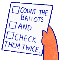 Count The Ballots Check Them Twice Sticker - Count The Ballots Check Them Twice Count Every Vote Stickers