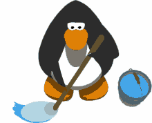 penguin penguin clean pinguino pinguino limpiando club pinguin