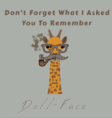 Giraffe Doll Face GIF - Giraffe Doll Face Dont Forget What I Asked You To Remember GIFs