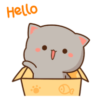 Mochi Mochi Hello Grey Cat Peach Cat Sticker - Mochi Mochi Hello Grey Cat Mochi Mochi Peach Cat Stickers