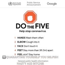 Coronavirus Covid19 GIF - Coronavirus Covid19 Do The Five GIFs