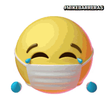 face mask emoji tears of joy mikebarreras laughing