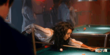 make the shot chloe maisie richardson sellers the kissing booth2 pool table