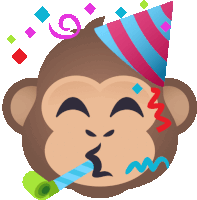 Partying Monkey Joypixels Sticker - Partying Monkey Monkey Joypixels Stickers