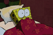 Scared Spongebob GIF - Sponge Bob Scared Bed GIFs
