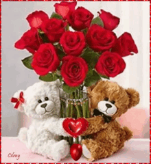 Flowers For You Love GIF - Flowers For You Love Teddy Bear GIFs