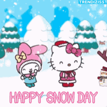 Snow Hello Kitty GIF - Snow Hello Kitty Happy Snow Day GIFs