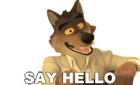 Say Hello Mr Wolf Sticker - Say Hello Mr Wolf The Bad Guys Stickers