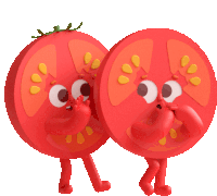 Tomato Peeks Out To Say Hi From Behind Other Half Sticker - The Other Half Tomato Hey Stickers