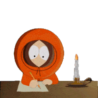 Writing Kenny Mccormick Sticker - Writing Kenny Mccormick South Park Stickers