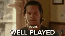 Touche Well Played Mark Wahlberg GIF - Touche Well Played Mark Wahlberg Daddys Home GIFs