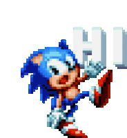 Sonic Hi Sticker - Sonic Hi Hello Stickers