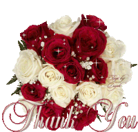 Thank You Sparkle Sticker - Thank You Sparkle Red Roses Stickers