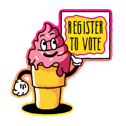 Ice Cream Vote Sticker - Ice Cream Vote Register To Vote Stickers