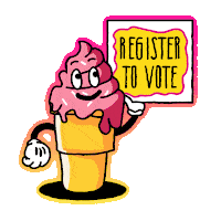 Ice Cream Vote Sticker - Ice Cream Vote Register To Vote Stickers