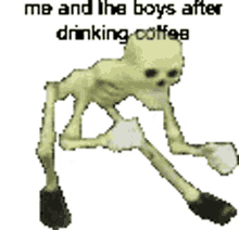 skeleton coffe meme