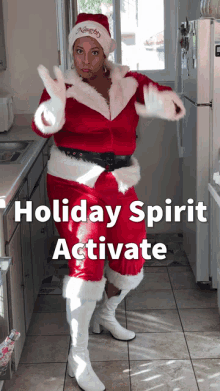 holly logan santa christmas time holiday spirit holiday sweater