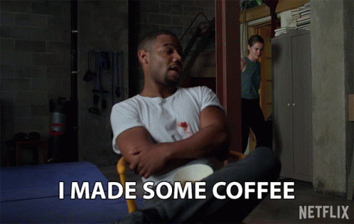 I have made some coffee. Картинка МО Ланг гиф.