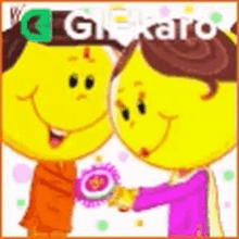 tying the rakhi gifkaro putting rakhi around his wrist celebrating rakhi festival