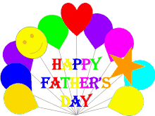 happy fathers day greeting balloons smiley heart