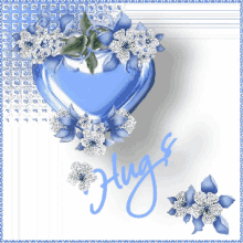 Hugs Blue Heart Hugs GIF - Hugs Blue Heart Hugs Sparkles GIFs