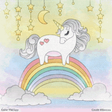 Color Therapy Unicorn GIF - Color Therapy Unicorn Coloring GIFs