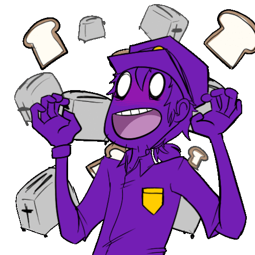 Fnaf Toast Sticker - Fnaf Toast Purple Guy Stickers.